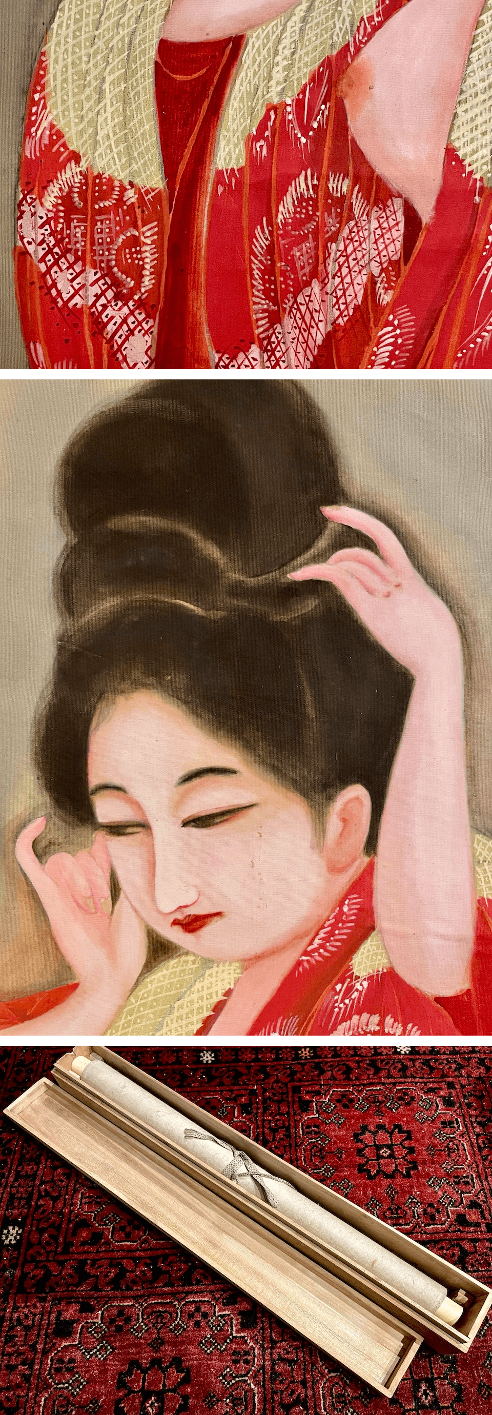 100%新品，お得 美人画 肉筆 絹本 着色 掛軸 春画□甲斐庄楠音? デロリ